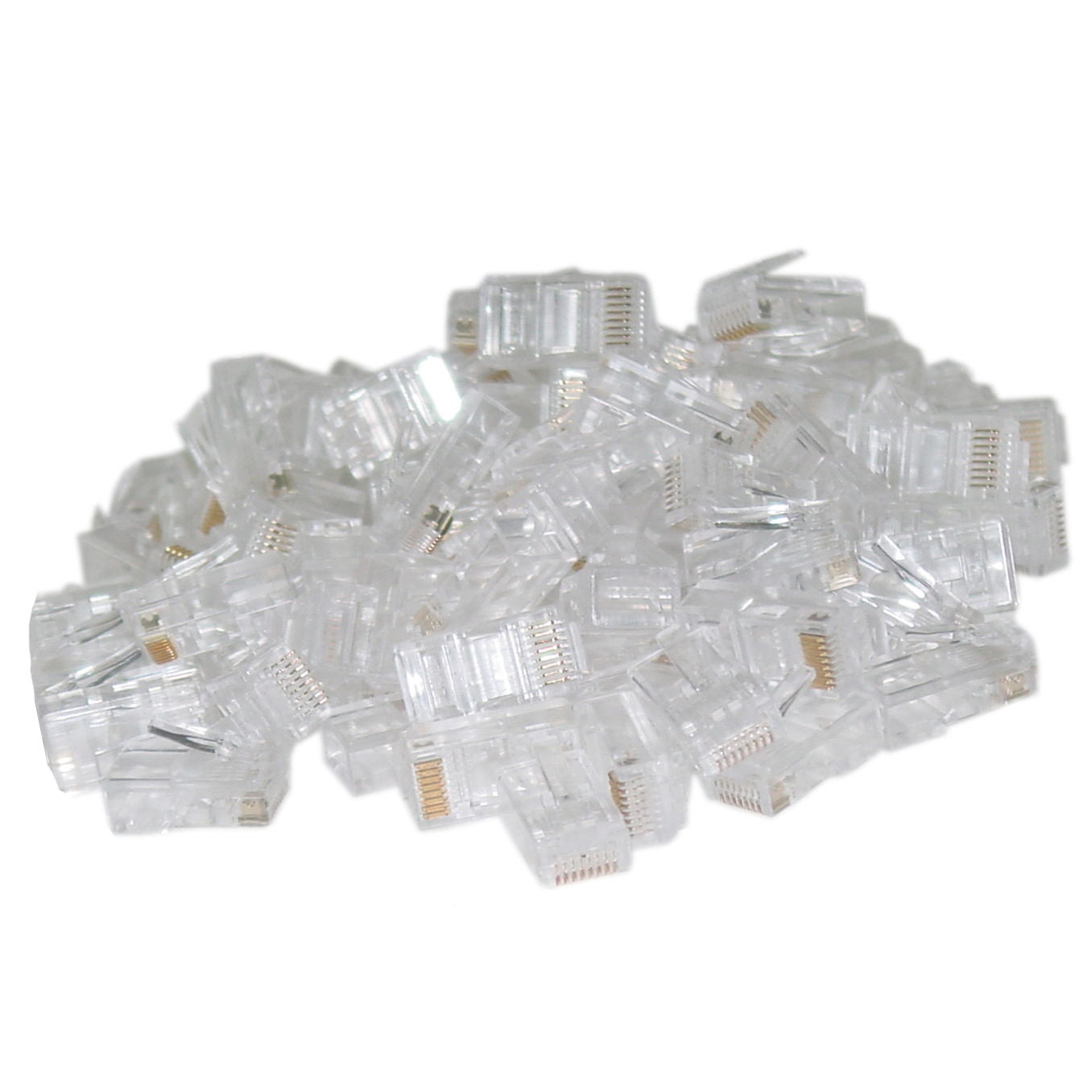 108700 - CAT6 RJ45 Crimp-On Connector Plugs for Solid Cable - Bag of 50